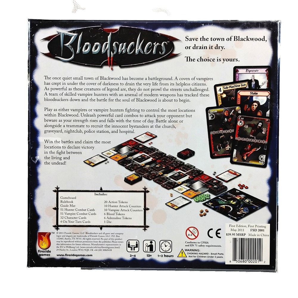 Bloodsuckers Board Game Fireside Horror Fighting Team Based Card Game - Picture 2 of 5